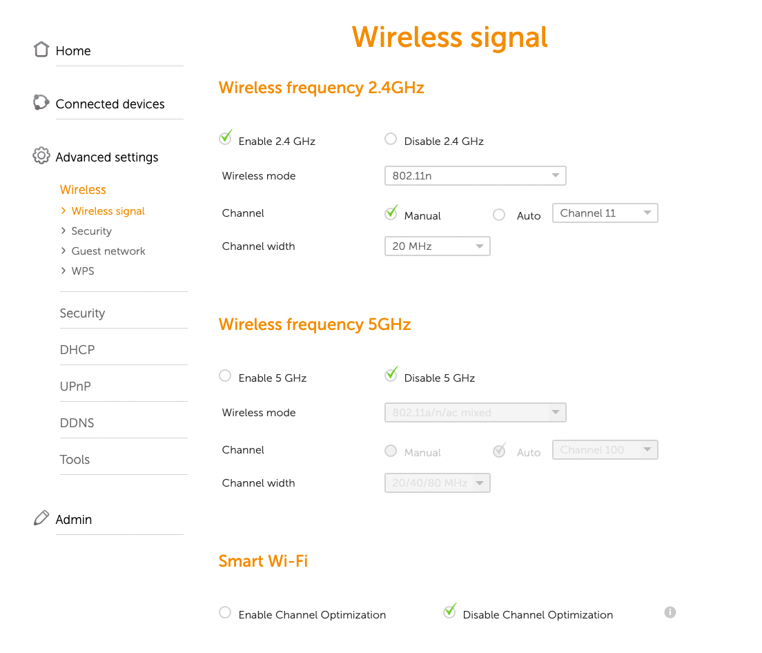 Wireless Settings