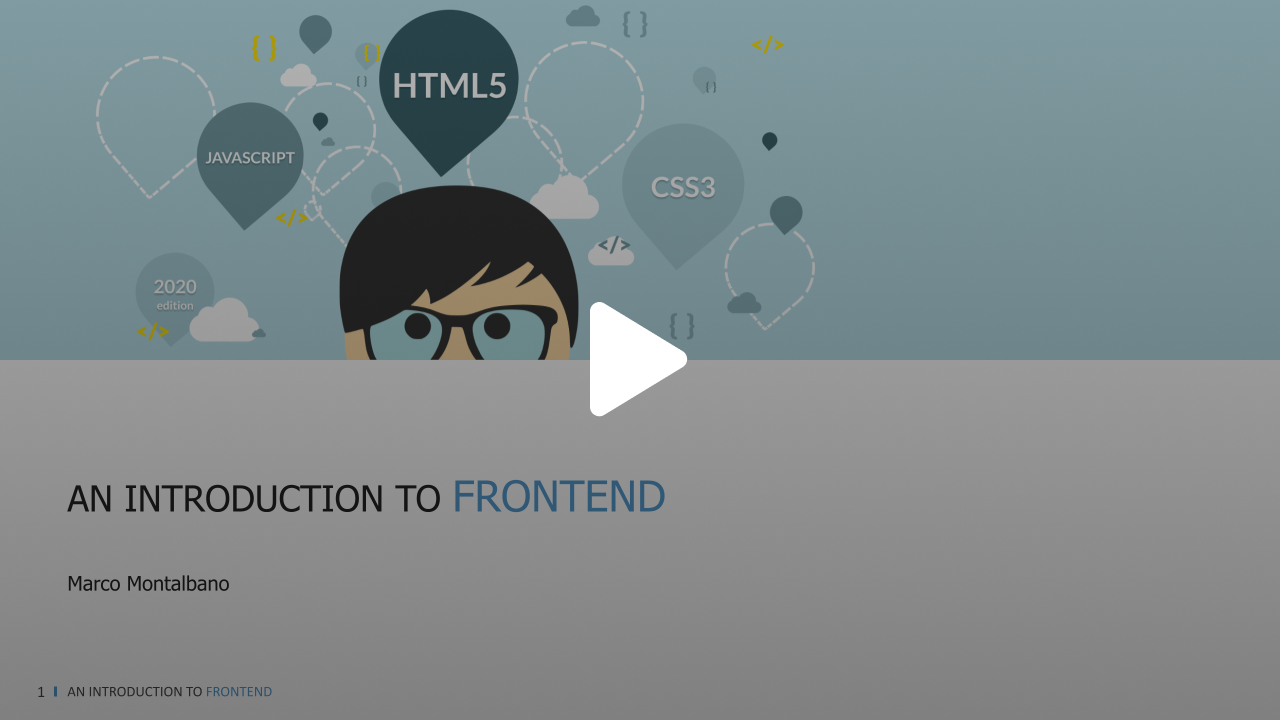 An introduction to Frontend - 2020 Edition - Slide 1