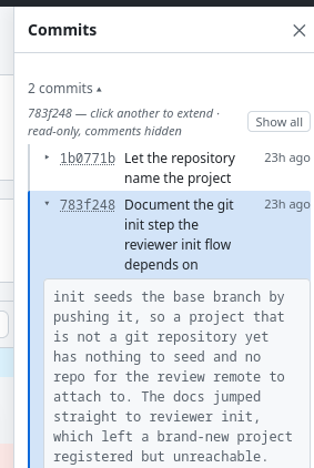 Light Mode: Commit view Light Mode: Commit view