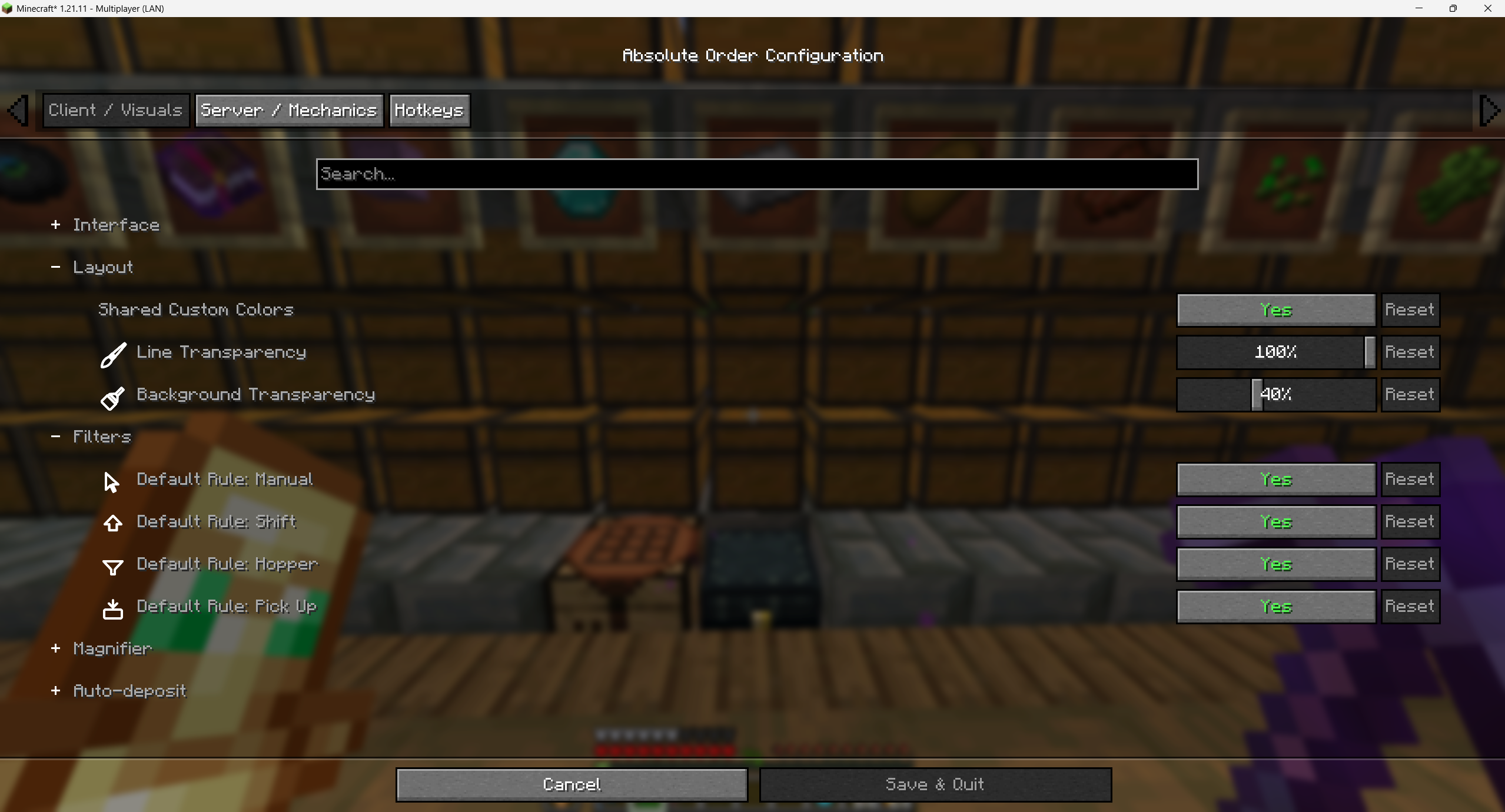Configuration Menu