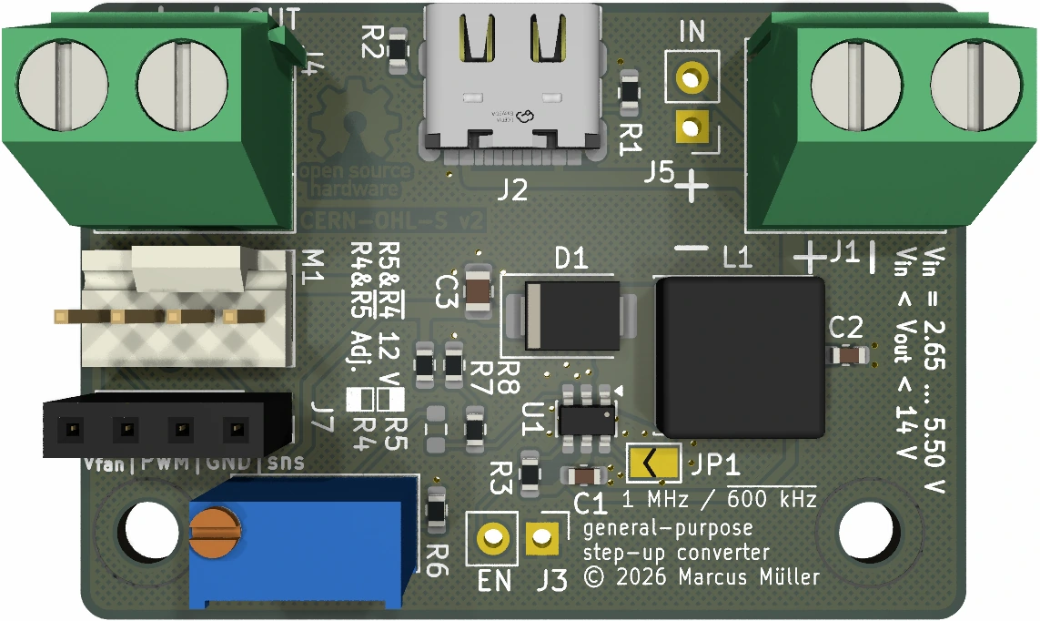 12V step up, from the project README