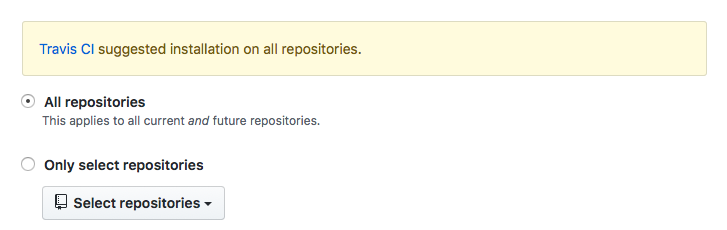 Travis CI Repository Selection