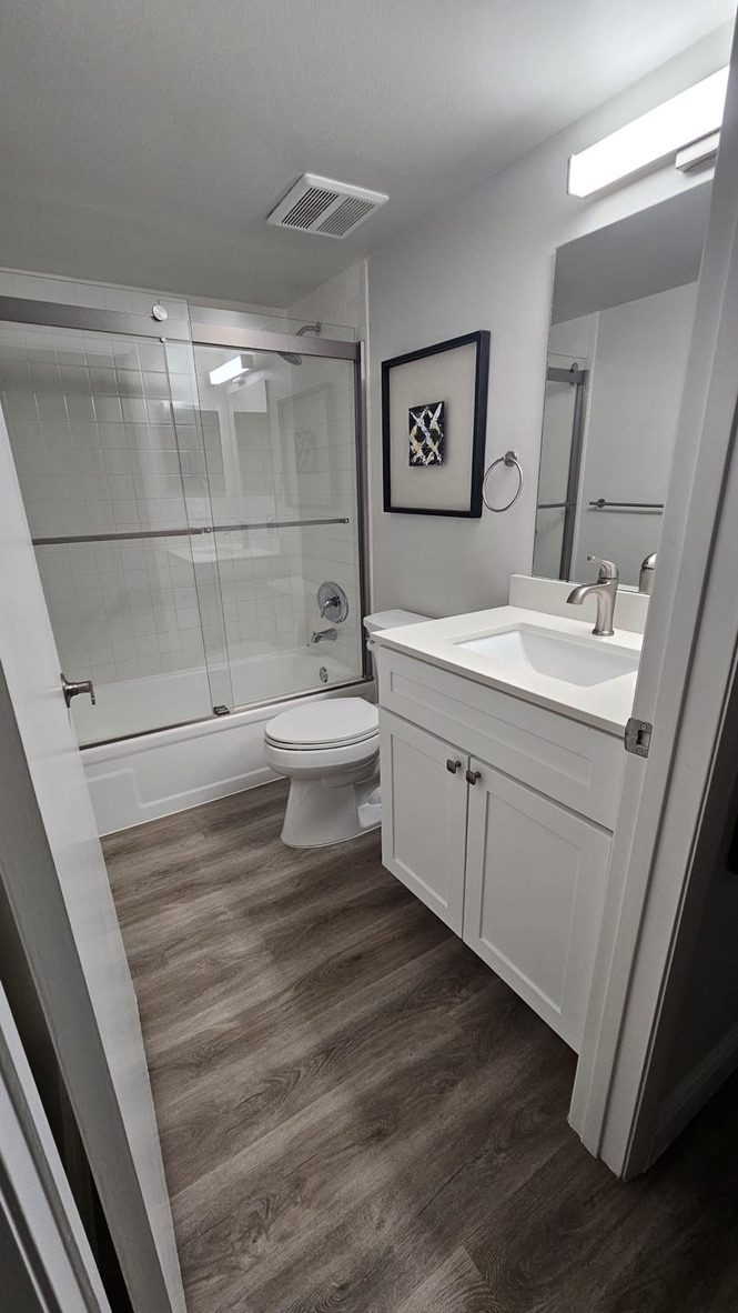 Second bathroom with glass shower