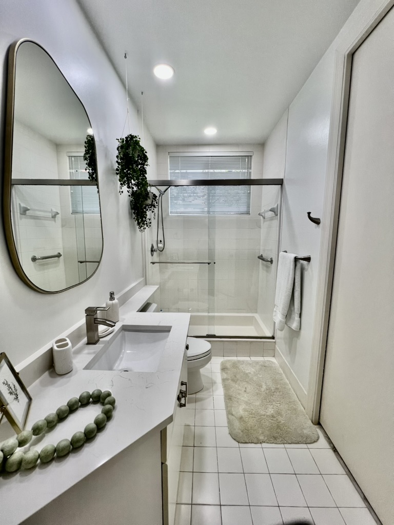 Guest bathroom with glass shower