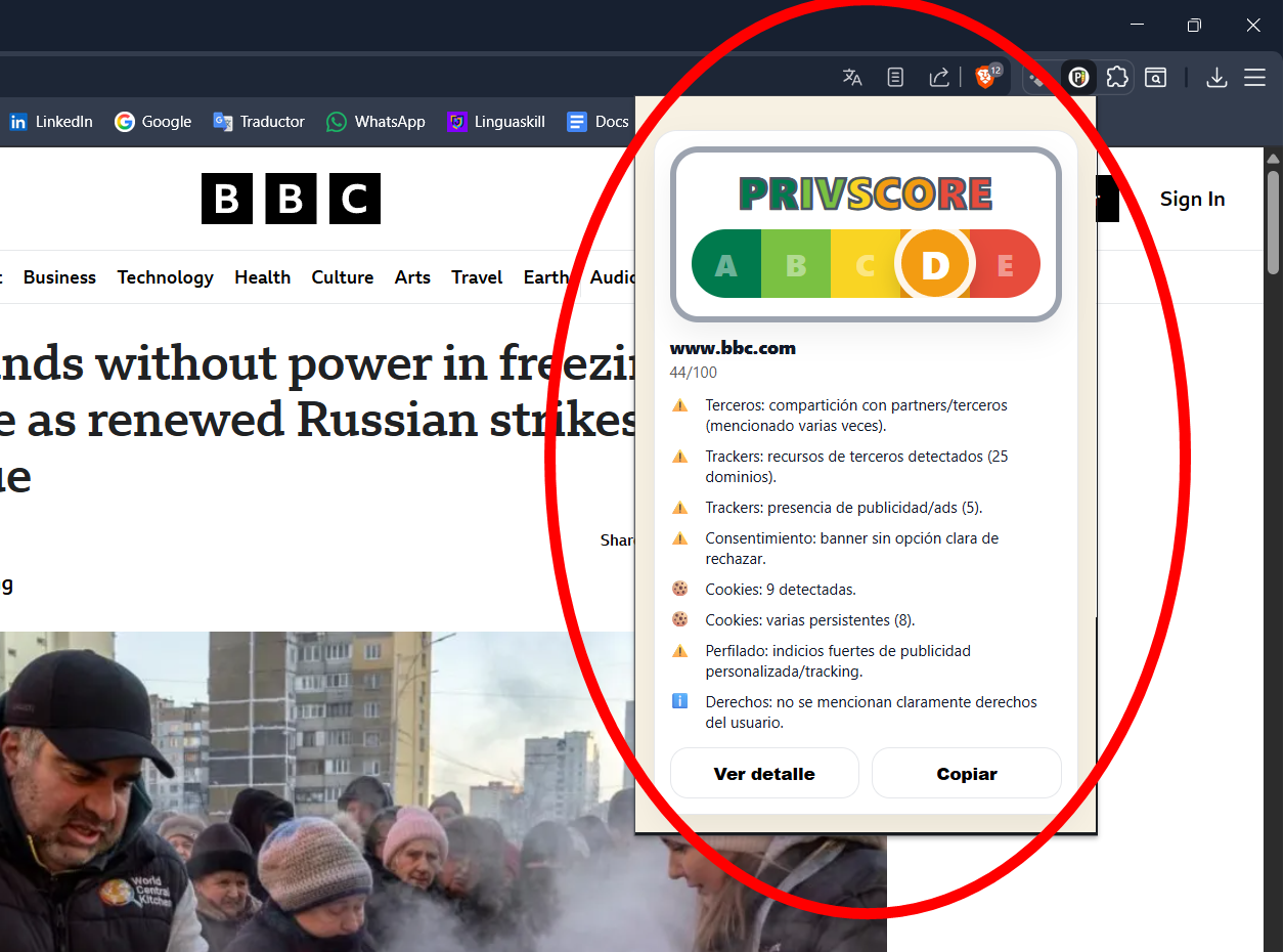 PrivScore — 分析后的结果