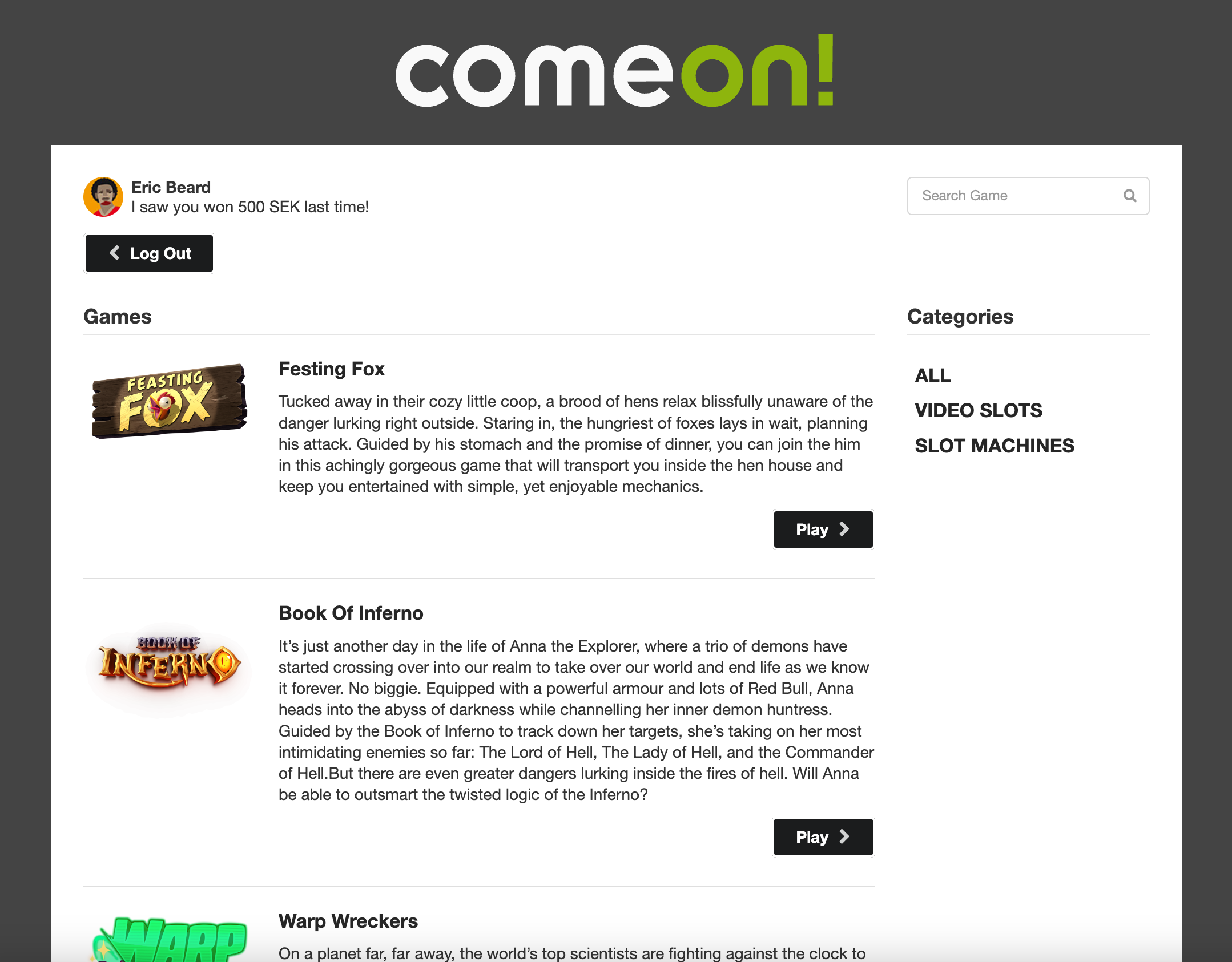 comeon-javascript-test-site