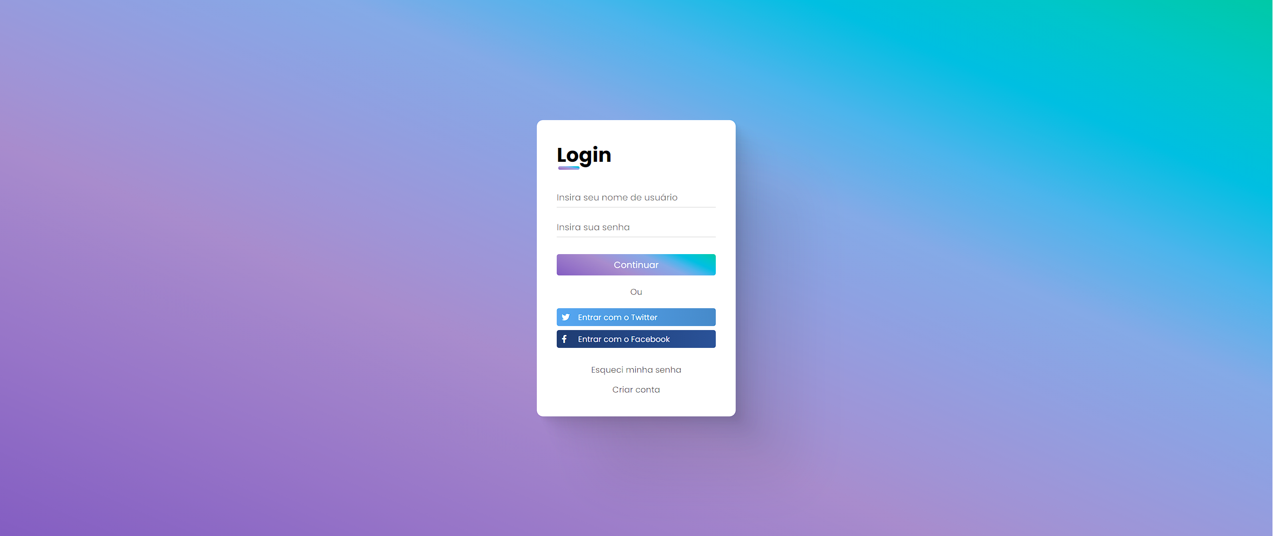 Screenshot do projeto Login Form