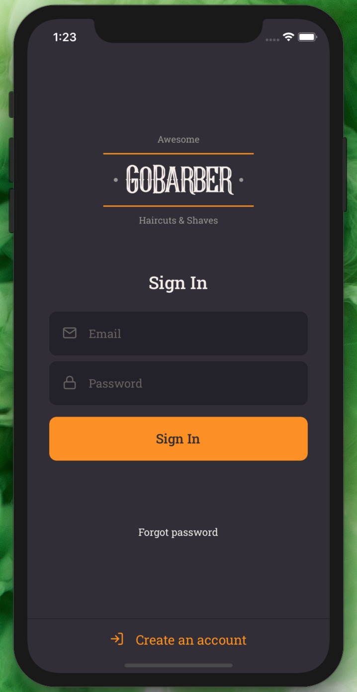 GoBaber Mobile Sign In