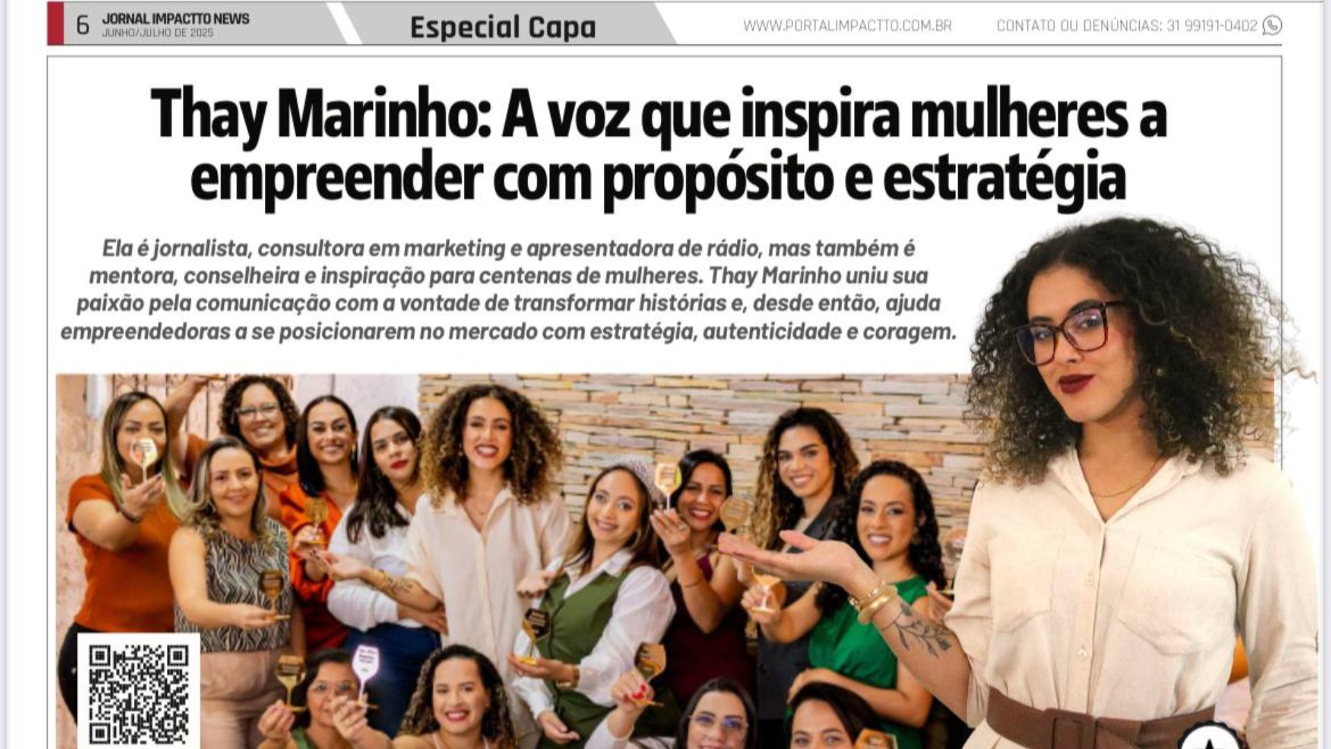 Thay Marinho na Mídia - Corte de Jornal