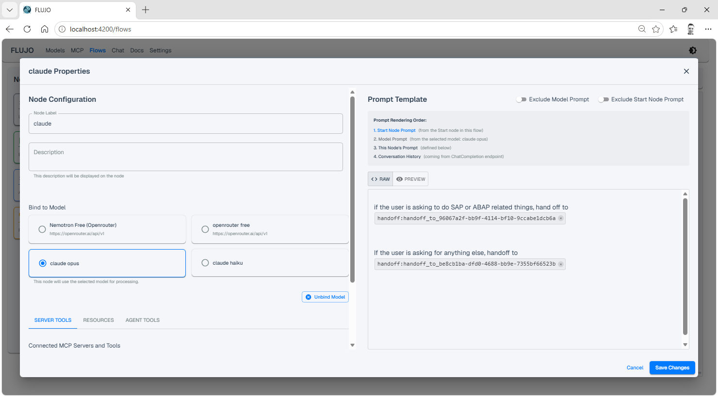 Branching prompt configuration
