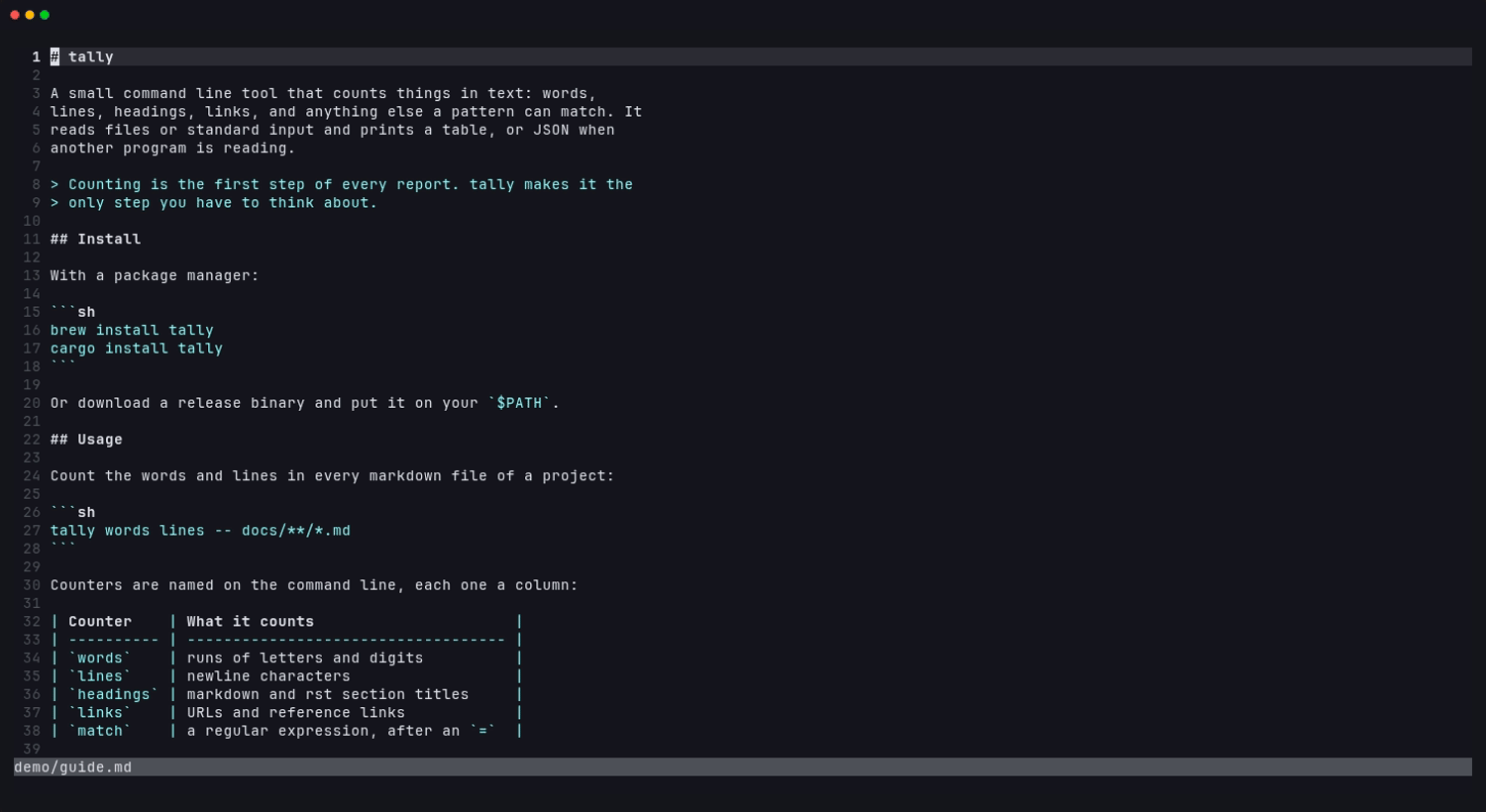 Switching the preview from leaf to glow with :Beside glow