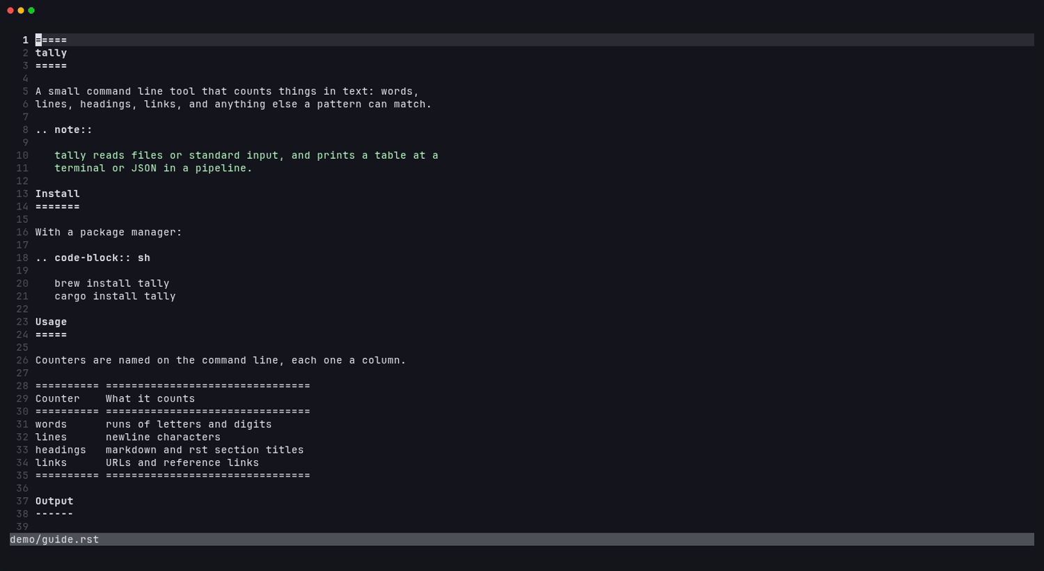 A reStructuredText document rendered by pandoc