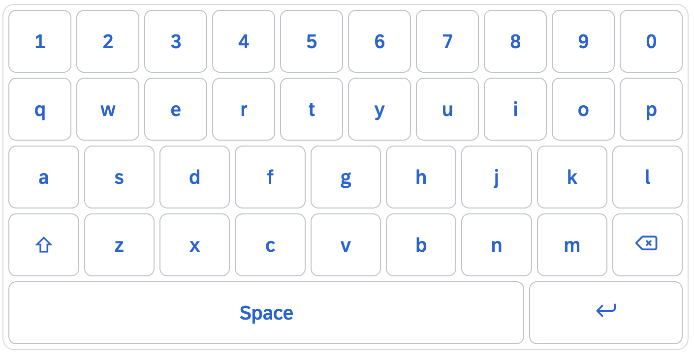 The Keyboard with an English layout