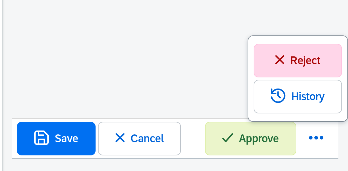 Screenshot of the OverflowToolbar with the overflow popover