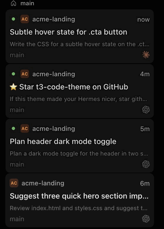 t3-code-theme screenshot 3