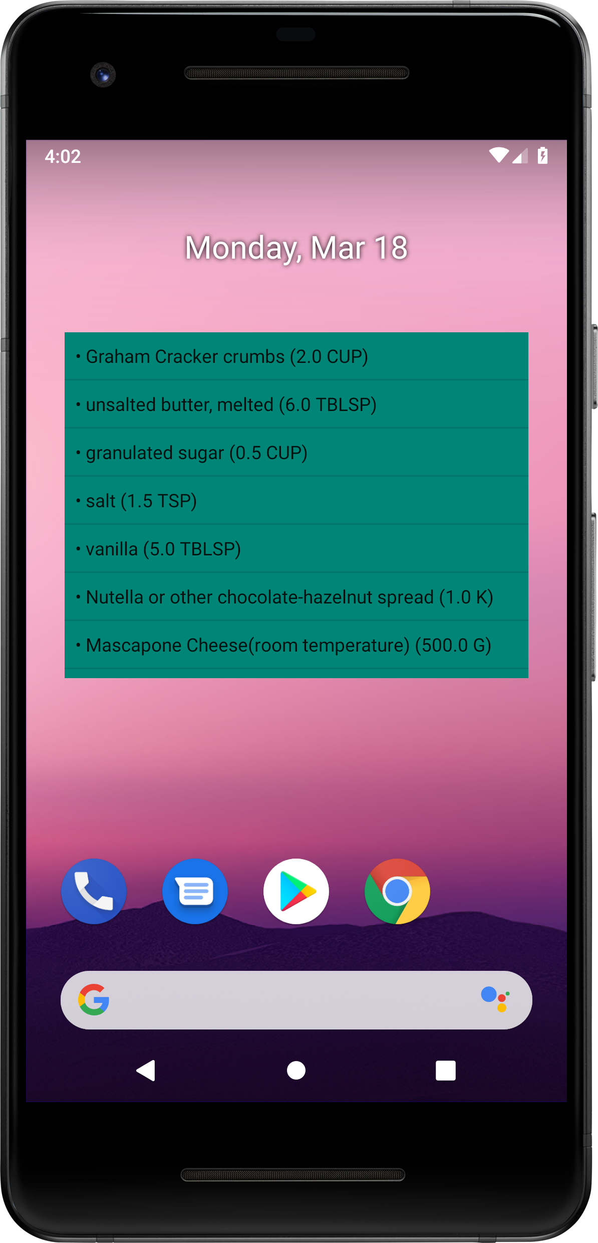 Phone Widget