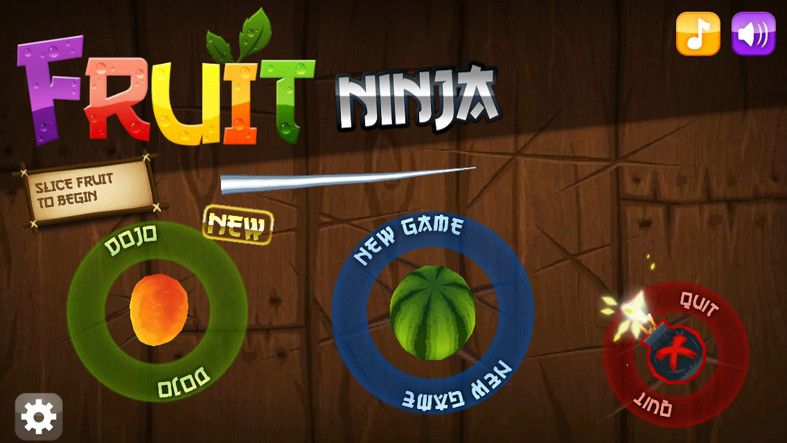 Main menu in widescreen
