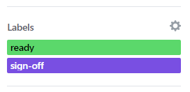 merge and sign-off GitHub labels