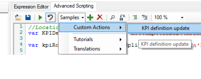 Tabular Editor Use Custom Action