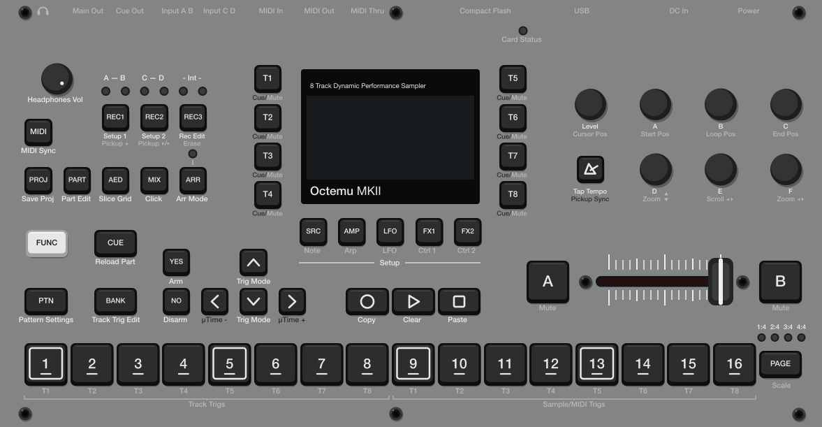 octemu running the emulated front panel