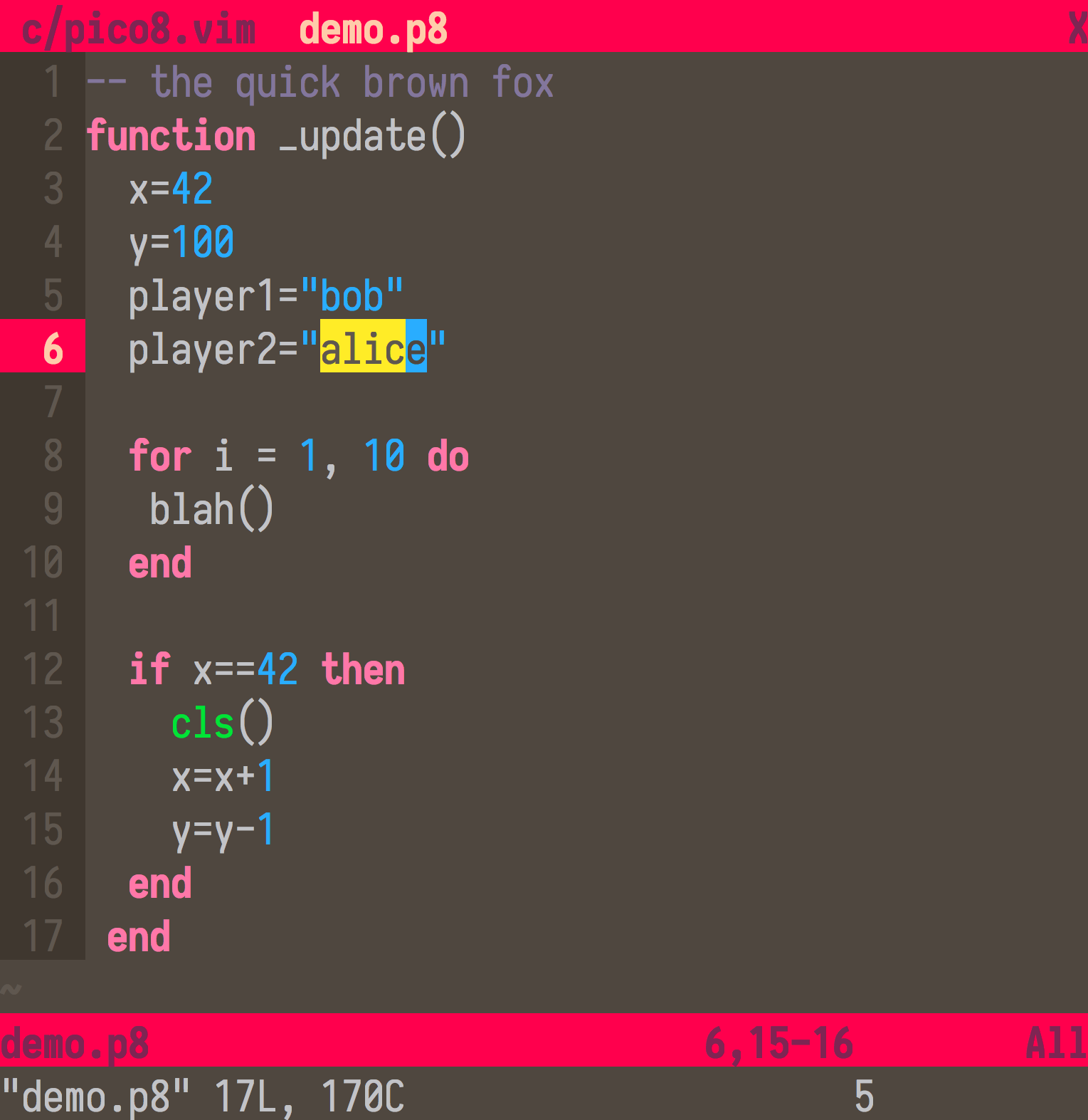 Vim screenshot