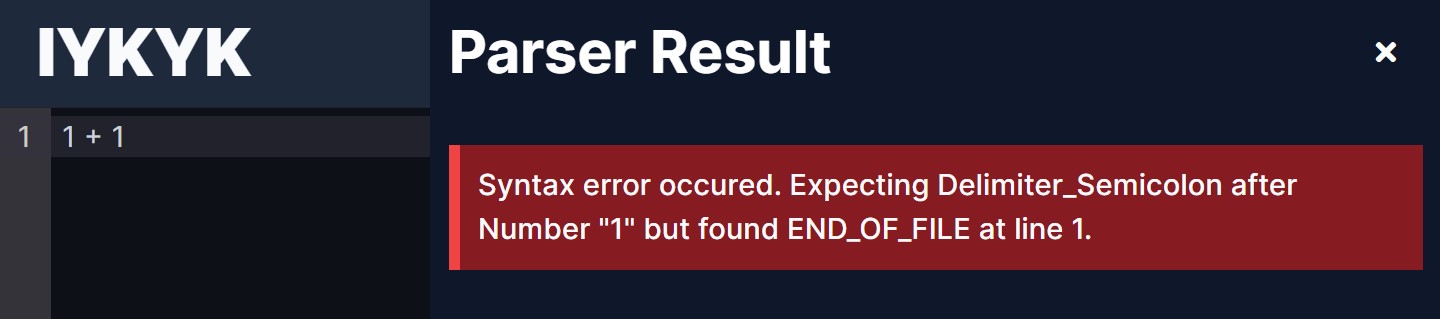 Sample Parser Error