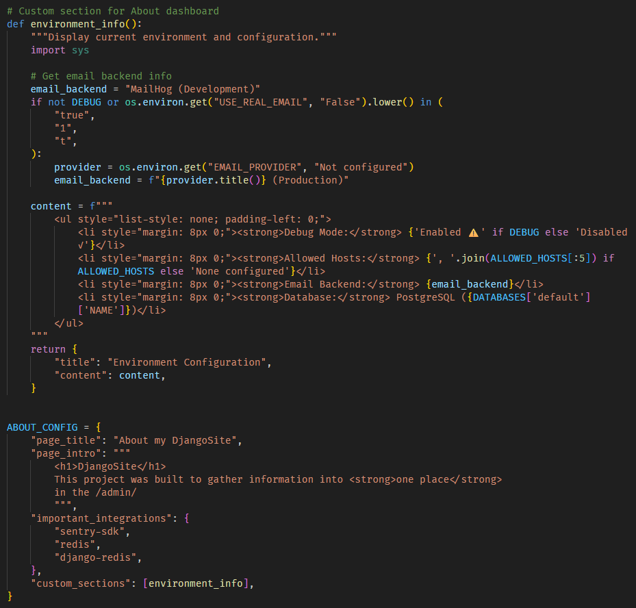Custom Section in Editor