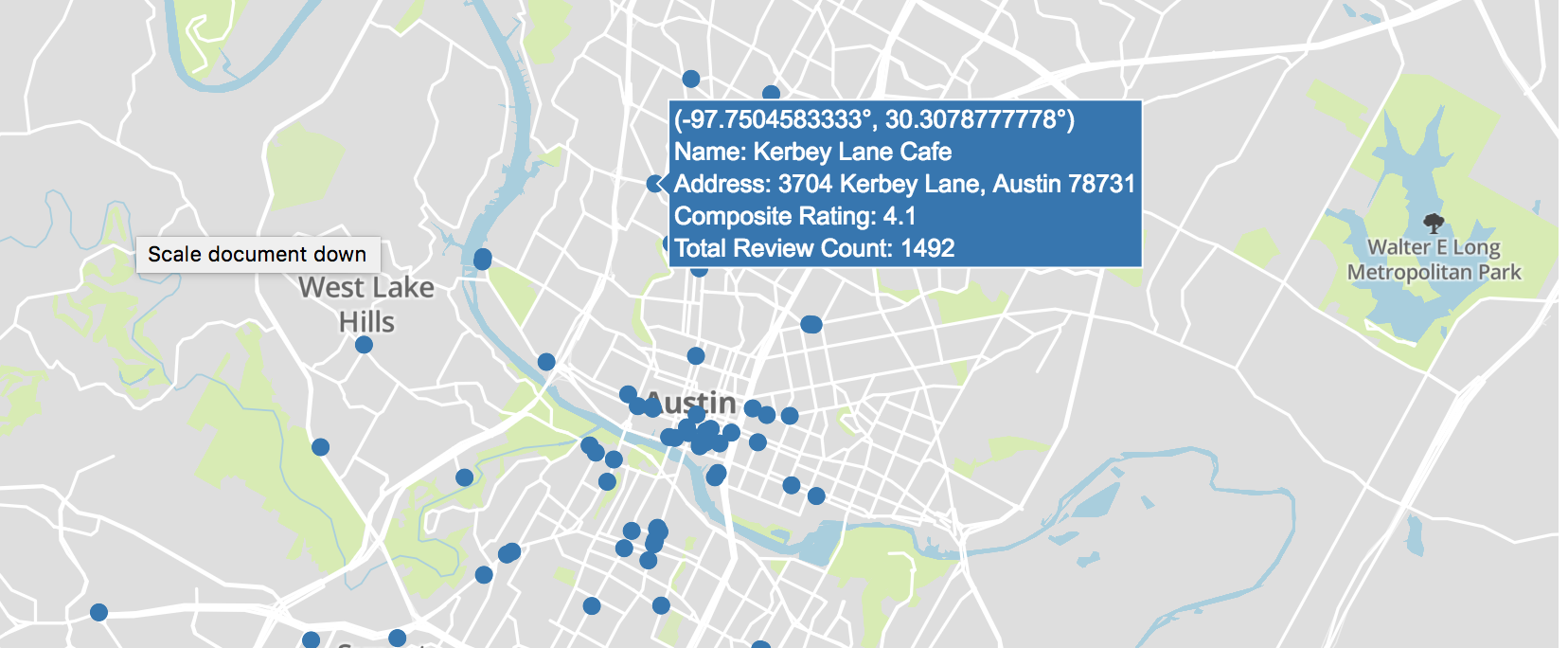 A snapshot of our map output