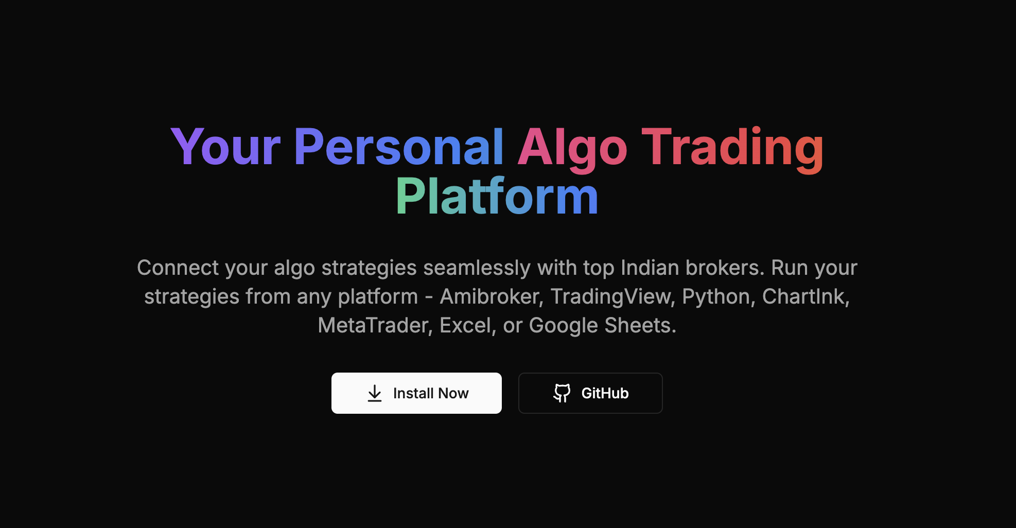 OpenAlgo - Your Personal Algo Trading Platform