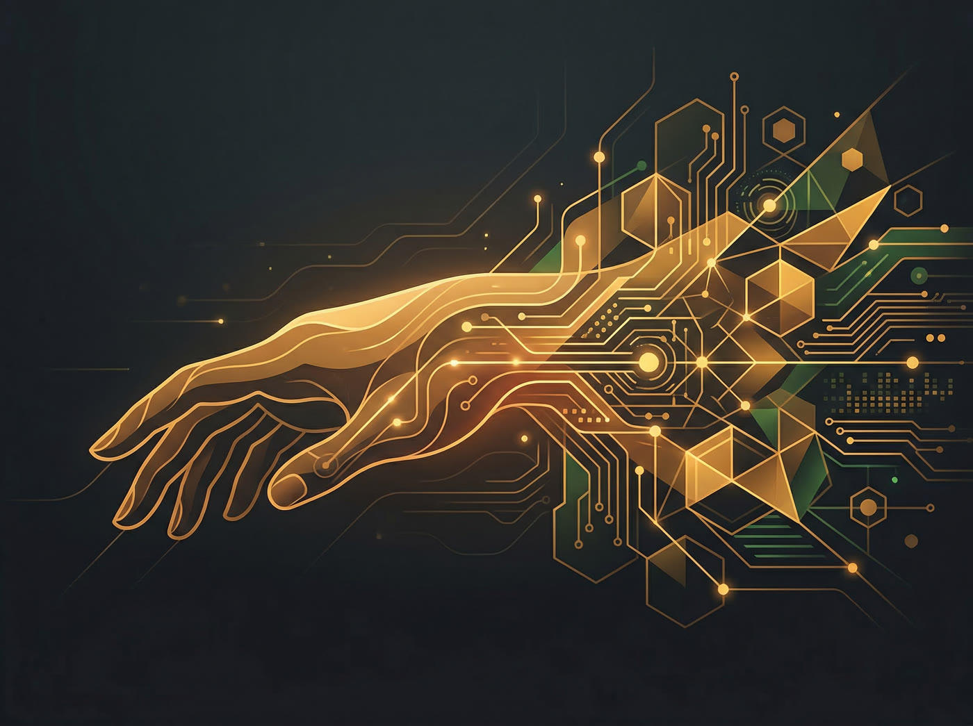 AI Funnel Audit — AI and human collaboration abstract