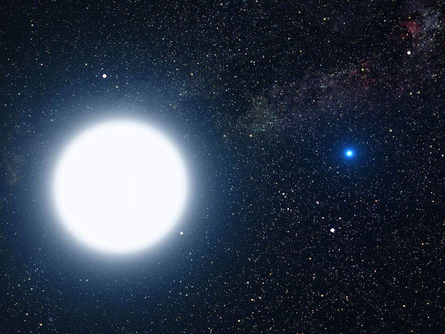 Binary star system of Sirius A and Sirius B (artist's impression)