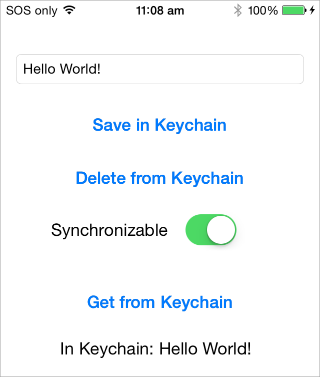 Keychain Swift demo app