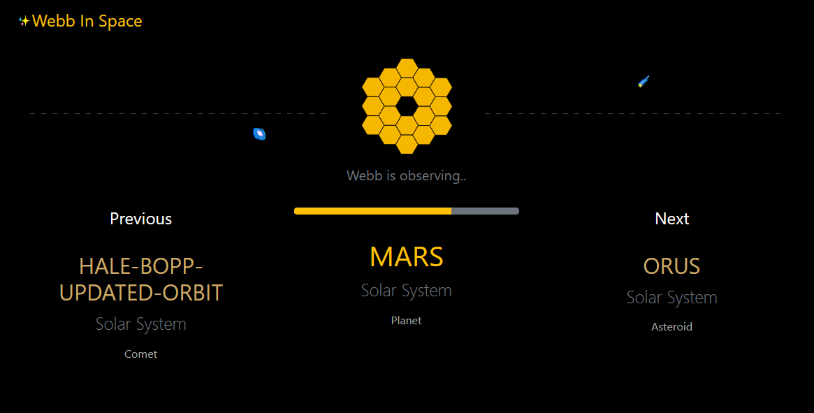 Screenshot of Webb In Space App