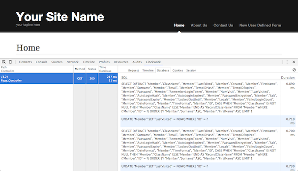 Database queries in Chrome Dev Tools