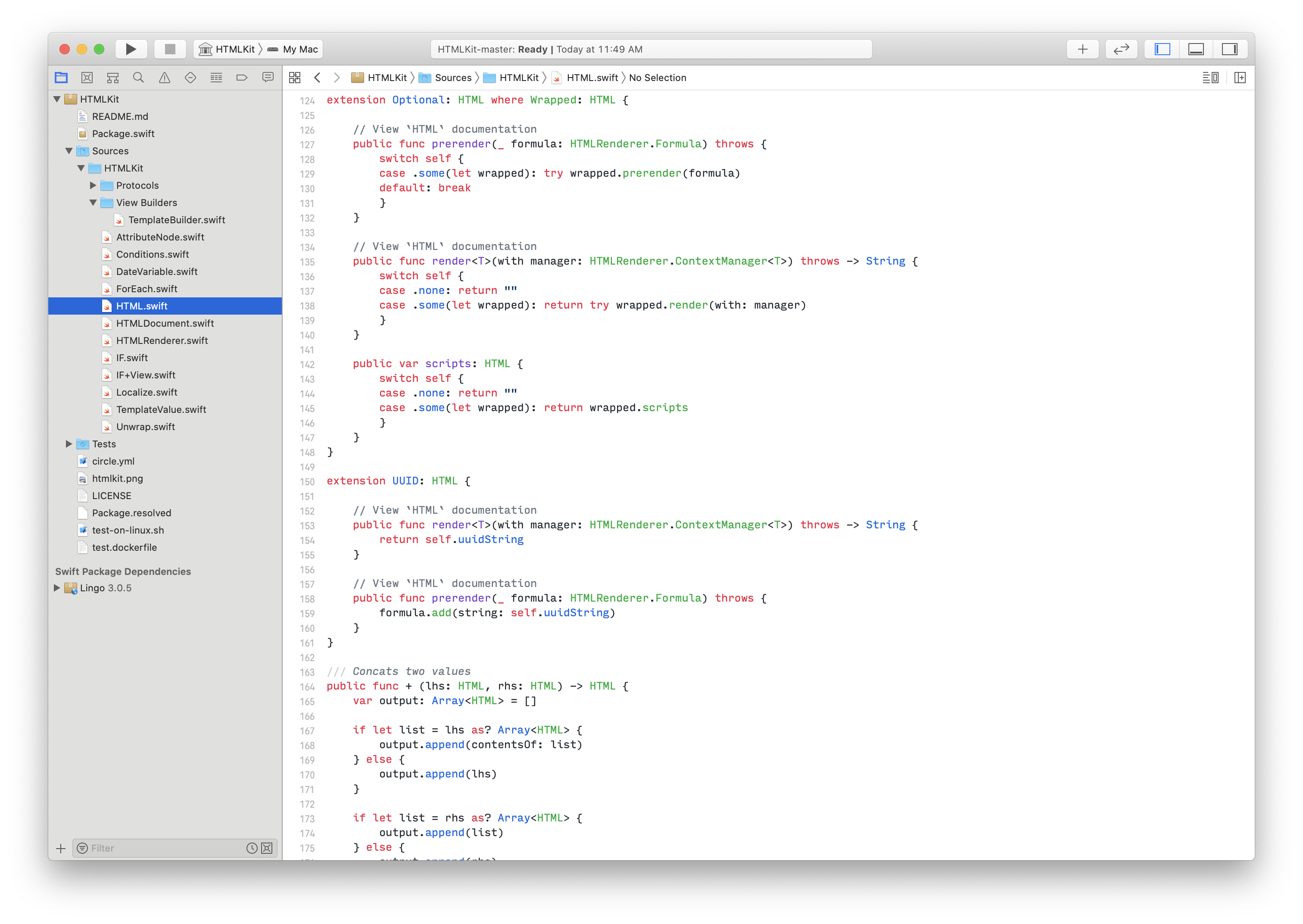 GitHub (Light) Xcode screenshot