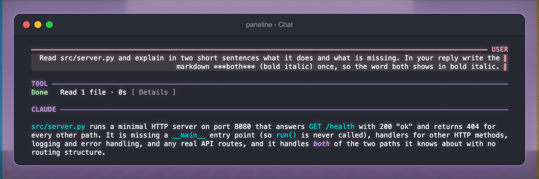 Chat layout