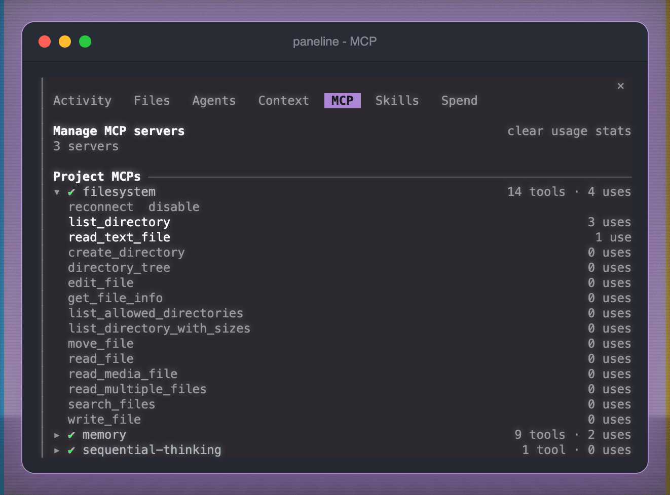 MCP tab