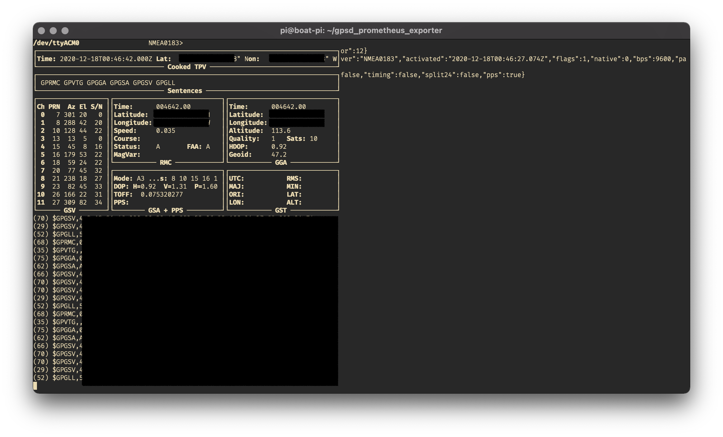 gpsmon example output