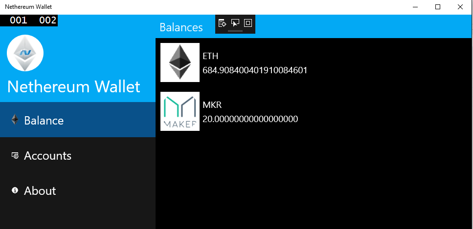 Nethereum UWP Windows 10 Desktop Ethereum example