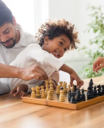 Children learning chess