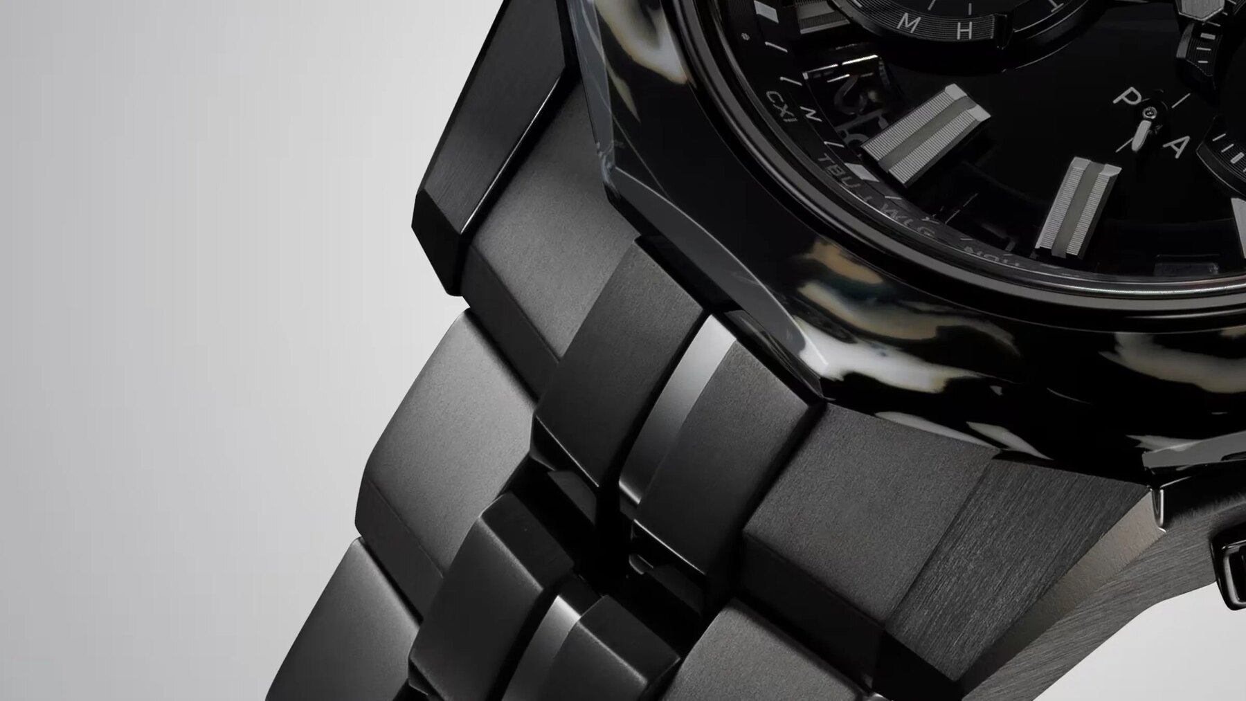 The Oceanus OCW-SG1000MC-1AJR, ¥748,000: DLC-coated titanium and a marble ceramic bezel blended so each of the 300 patterns differs. Limited “worldwide”, and sold only through Casio’s own partner shops in Japan.