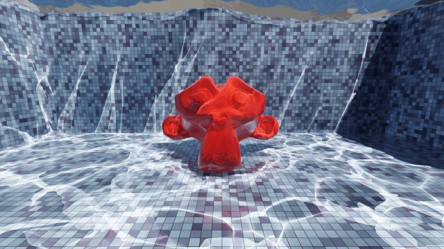Pool scene with animated water in EEVEE