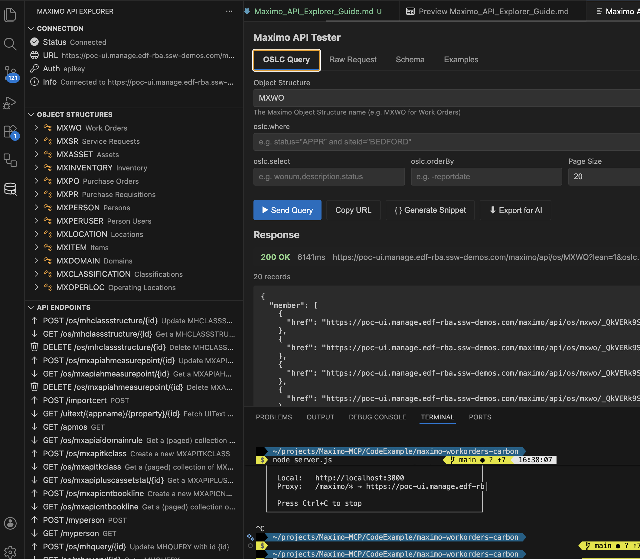 Maximo API Explorer β API Tester