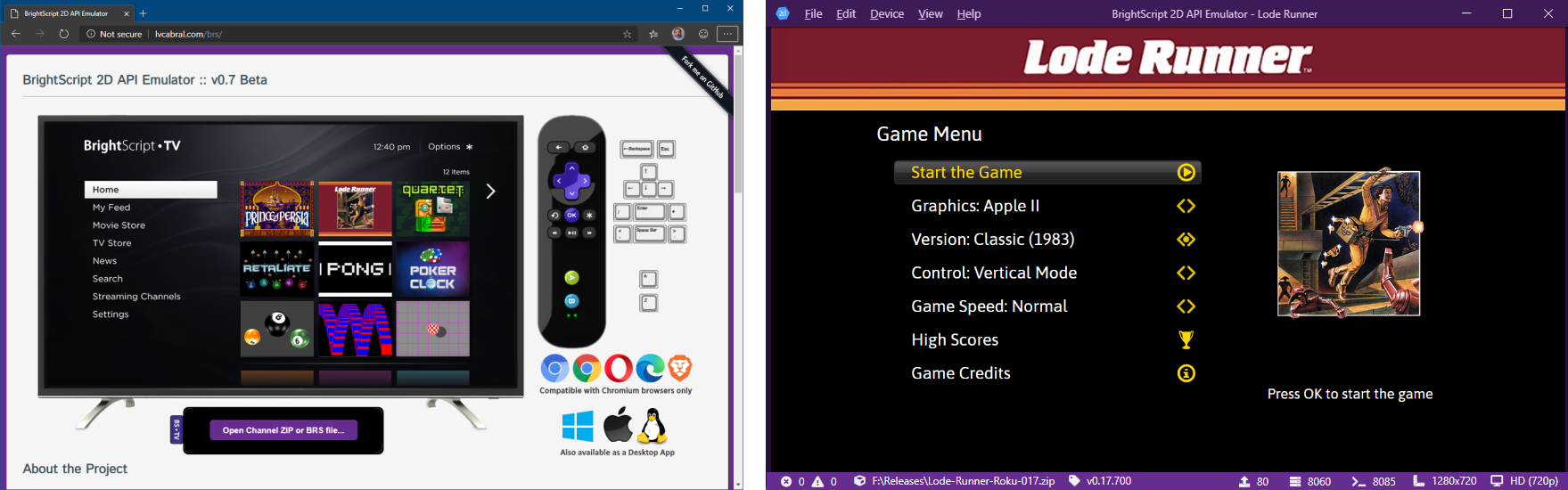 Emulator Web and Desktop