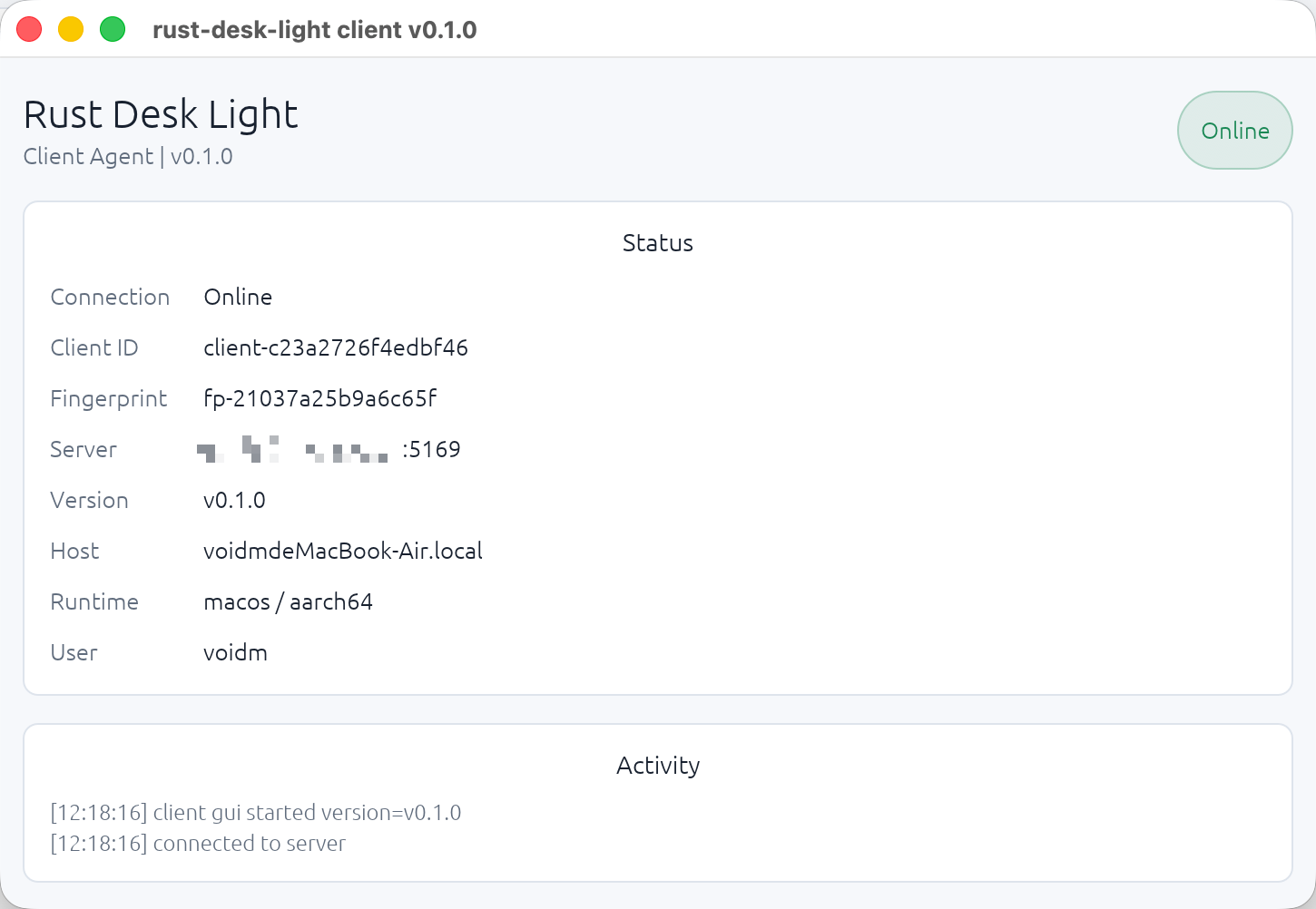 Client overview
