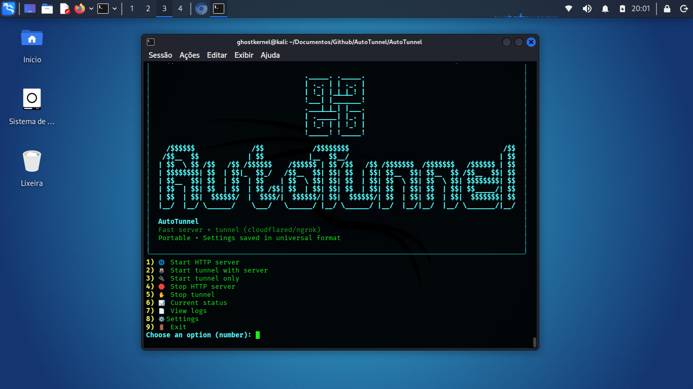 AutoTunnel Main Menu