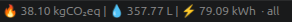 EcoLogits impact shown in the VS Code status bar