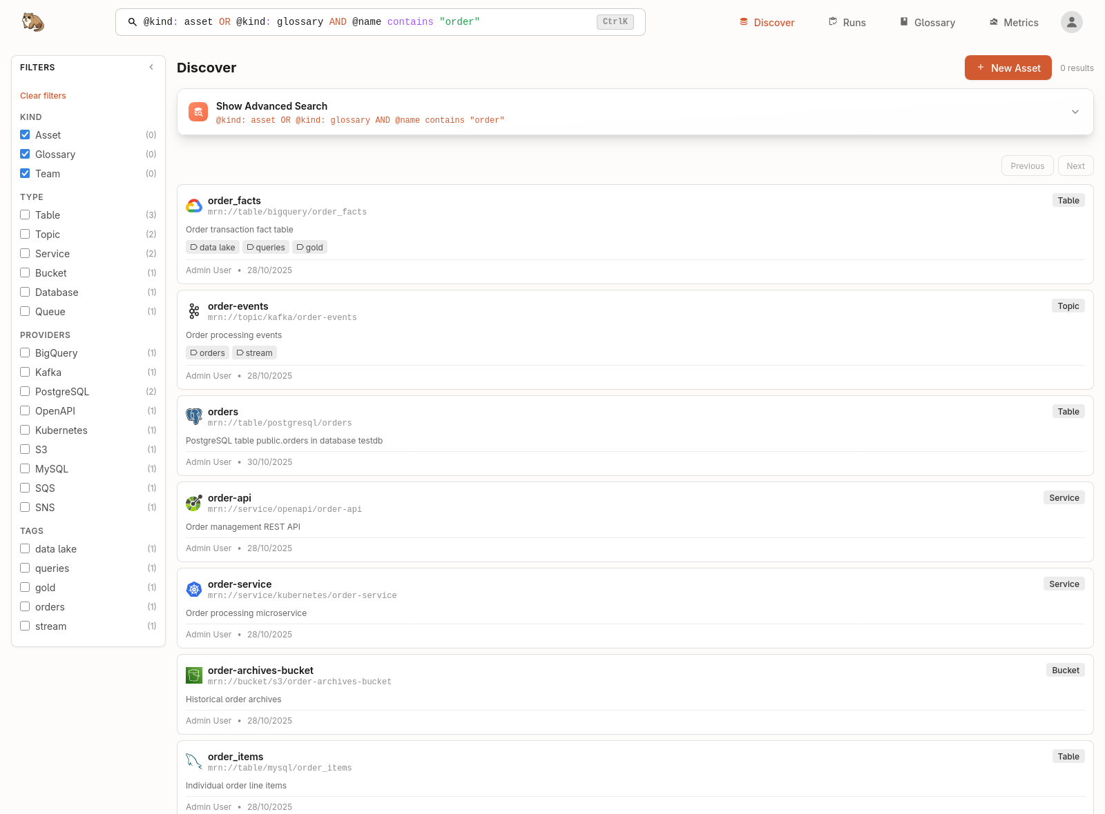Marmot search interface showing filters and search results