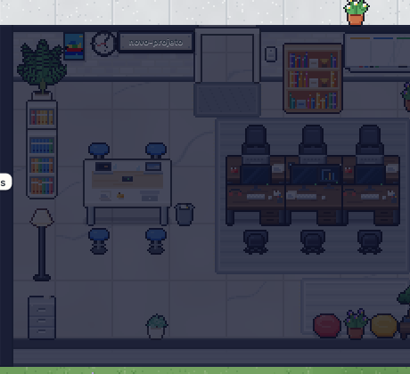 Room with the lights off and the furniture still in place, after everyone left